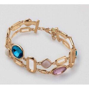 Avon Studio 1886  Acqua Rose Jewels Bracelet-Gold Tone/Multicolor-New In Box